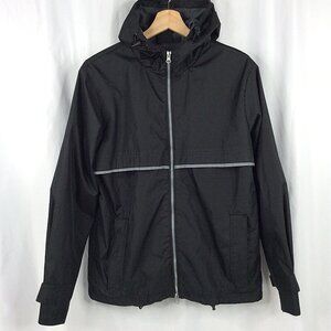 Burnside Hooded‎ Windbreaker Jacket Mens Size Small Black Mesh Lined Full Zip